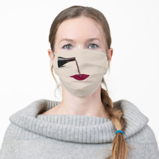 Vin se déversant dans la bouche Masque Visage de t