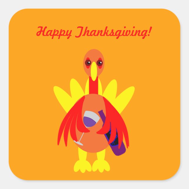 Vin Thanksgiving Boire Stickers Turquie (Devant)