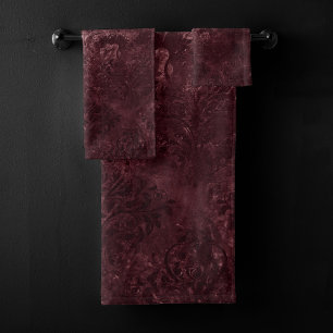 Vin Velvety Damask Glam Grunge de Bordeaux Sangr