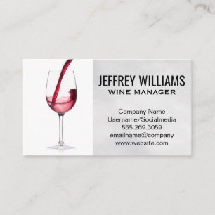 Vin Versé Dans Le Carte de visite De Verre