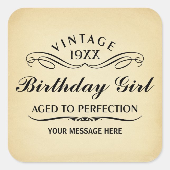Vin vintage Personne drôle Sticker d'anniversaire (Devant)