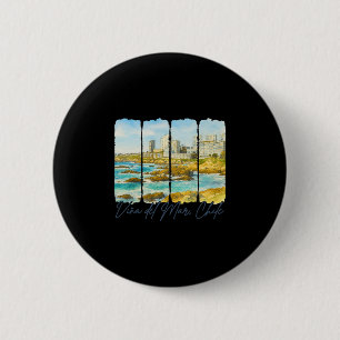Vina Del Mar Chile Travel Brushstroke Vina Del Mar 2 Inch Round Button