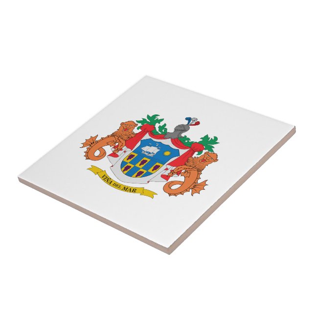 Viña del Mar coat of arms, Chile Tile (Side)