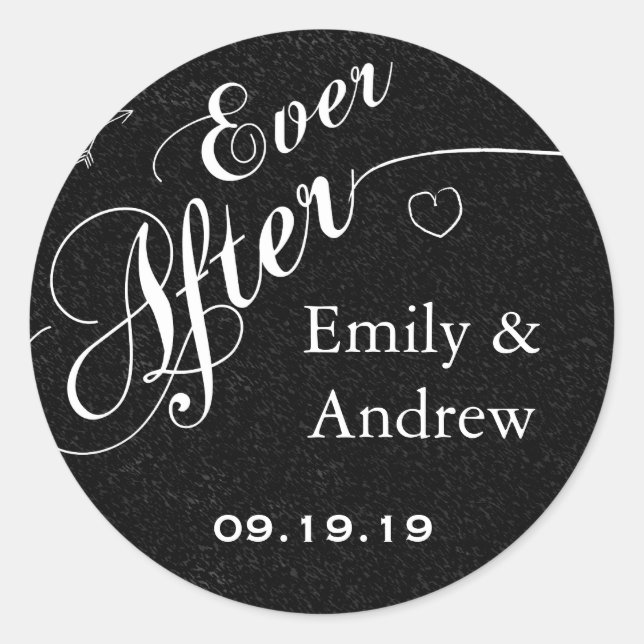 Vinage Ever After Chalkboard Save the Date Seal (Front)