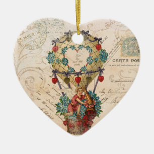 Vinage French Valentine coeur ornement
