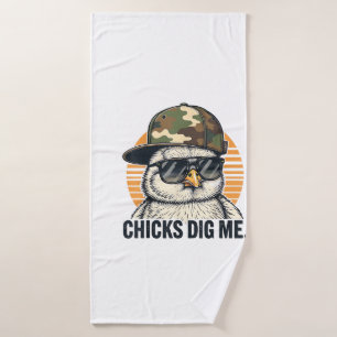 Vinatge Chicks Dig Me Easter Camo Toddler Boys Fun Bath Towel