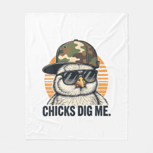 Vinatge Chicks Dig Me Easter Camo Toddler Boys Fun Fleece Blanket