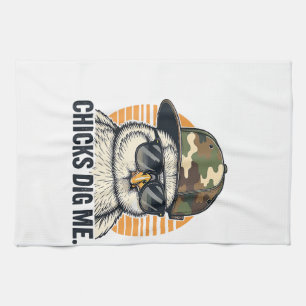 Vinatge Chicks Dig Me Easter Camo Toddler Boys Fun Kitchen Towel