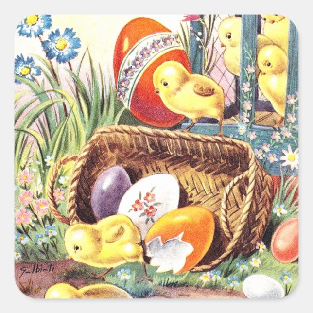 Vinatge Easter sticker (Front)