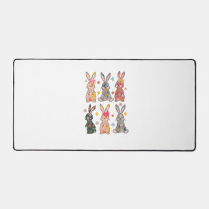 Vinatge Retro Bunny Floral Flower Rabbit Easter Da Desk Mat