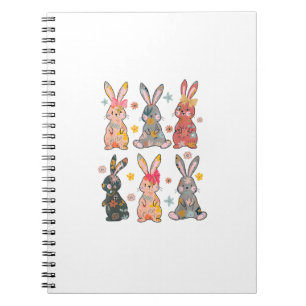Vinatge Retro Bunny Floral Flower Rabbit Easter Da Notebook