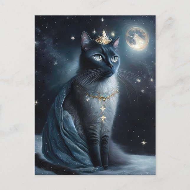 Vinatge Royal Cat Holiday Postcard (Front)