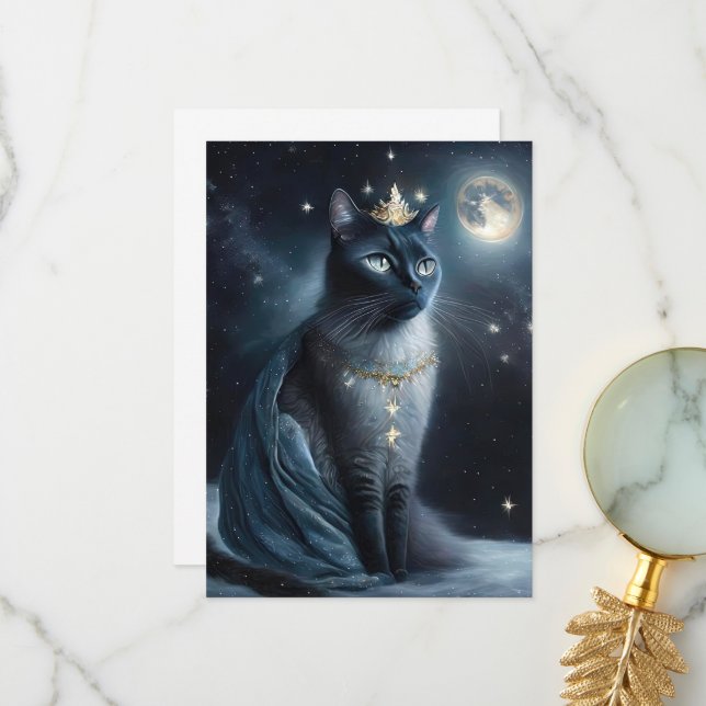 Vinatge Royal Cat Thank You Card (Front/Back In Situ)