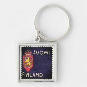 Vinatge stamp - Finland Keychain