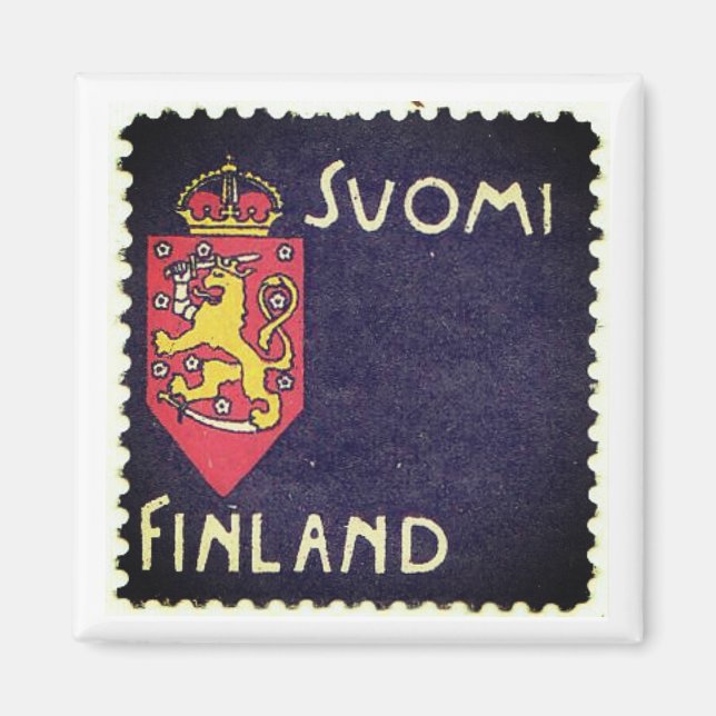 Vinatge stamp - Finland Magnet (Front)