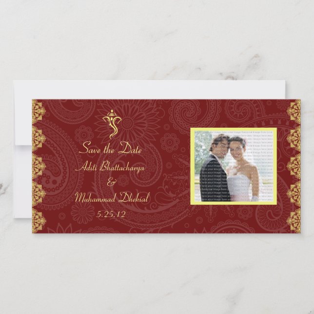 Vinayaka Mariage Sauvez la Date Cartes photos (Devant)
