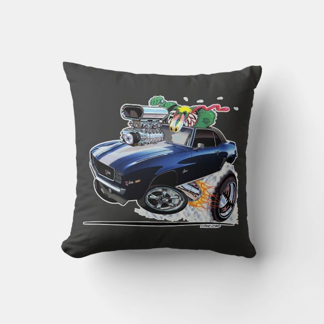 Vince Crain Z RATED 1969 Camaro Z28 RS Throw Pillow (Front)