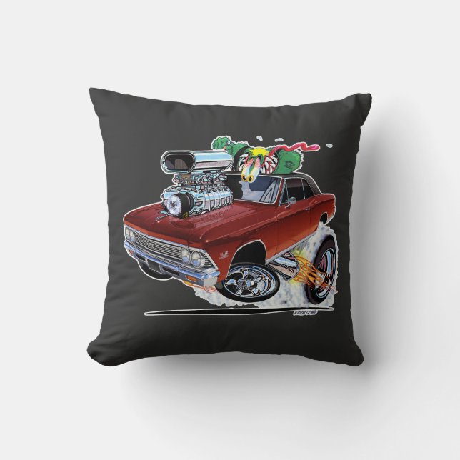 Vince Crains 1966 Chevelle Super Sport Throw Pillow (Front)
