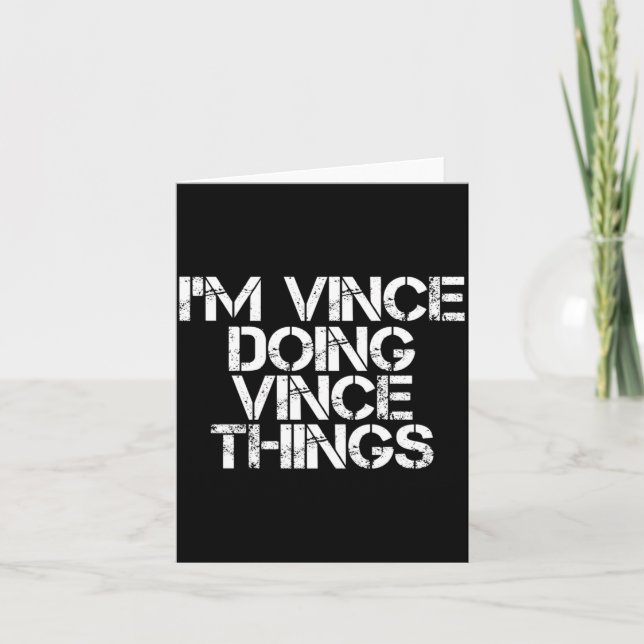 Vince Doing Vince Things Funny Birthday Name Gift Card (Front)