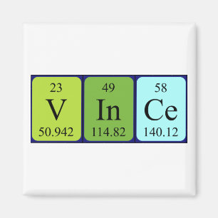 Vince nom de table périodique aimant