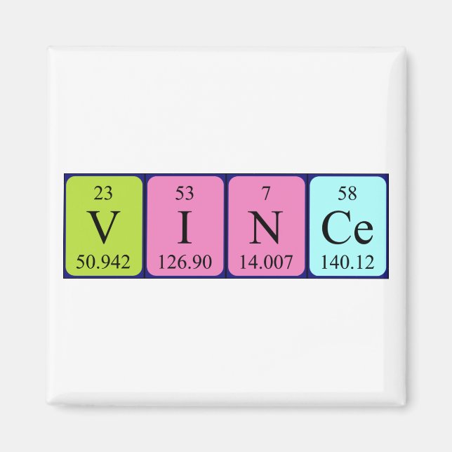 Vince periodic table name magnet (Front)