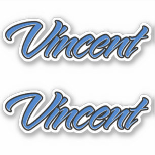 Vincent Name blue sticker Sticker Sticker