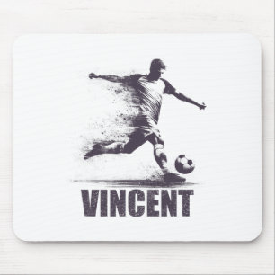 Vincent Soccer Boys Personalized First Name Vincen Mouse Pad
