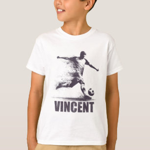 Vincent Soccer Boys Personalized First Name Vincen T-Shirt
