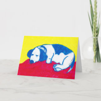 Vincent the Dog in Primary Colours Holiday Card