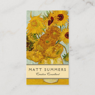 Vincent Van Gogh 12 Sunflowers Impressionist Business Card