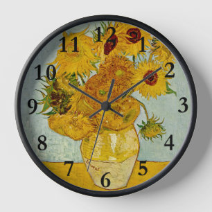 Vincent Van Gogh 12 Sunflowers Impressionist Clock