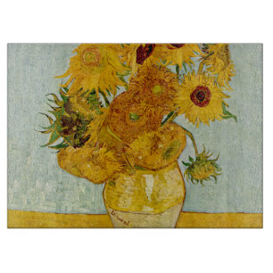 Vincent Van Gogh 12 Sunflowers Impressionist Cutting Board