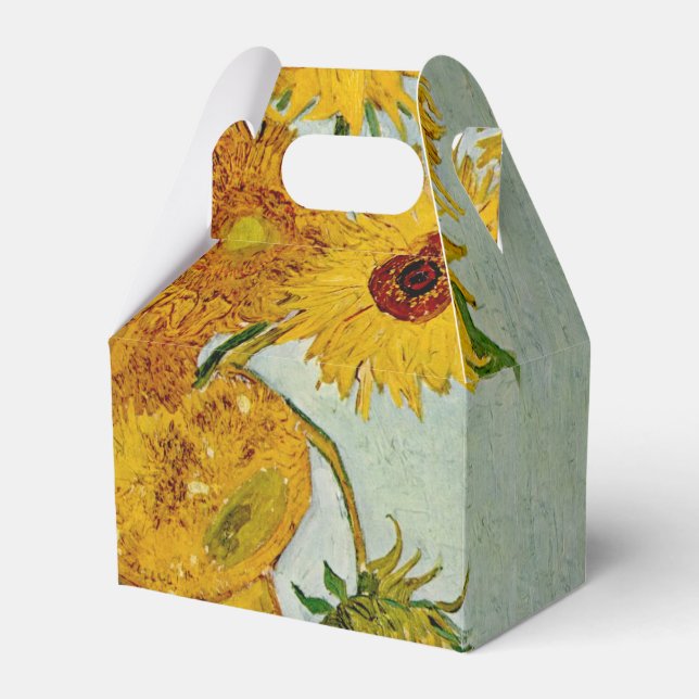Vincent Van Gogh 12 Sunflowers Impressionist Favor Box (Front Side)