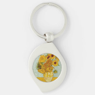 Vincent Van Gogh 12 Sunflowers Impressionist Keychain