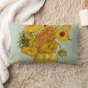 Vincent Van Gogh 12 Sunflowers Impressionist Lumbar Pillow