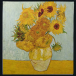 Vincent Van Gogh 12 Sunflowers Impressionist Napkin<br><div class="desc">Vincent Van Gogh's Vase with 12 Sunflowers is one of Van Gogh's famous Sunflower series. This painting of sunflowers is part of Van Gogh's second set of beautiful impressionist sunflower paintings, which he created in 1888. The sunflowers are yellow against a background of light blue. As in all of Van...</div>