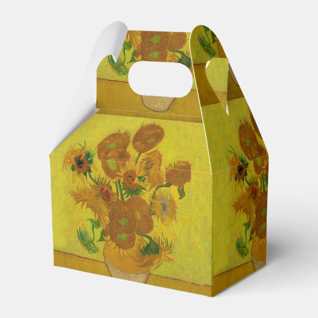 Vincent Van Gogh 15 Sunflowers Painting Favor Box (Front Side)