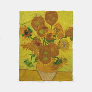 Vincent Van Gogh 15 Sunflowers Painting Fleece Blanket