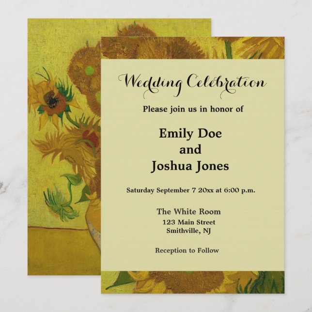 Vincent Van Gogh 15 Sunflowers Painting Invitation (Front/Back)