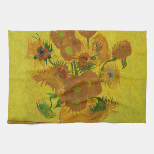 Vincent Van Gogh 15 Sunflowers Painting Kitchen Towel
