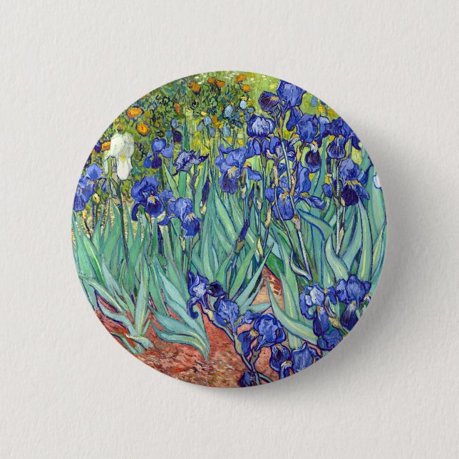 Vincent van Gogh 1889 Irises 2 Inch Round Button (Front)