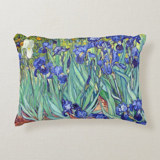 Vincent Van Gogh 1898 Irises Decorative Pillow (Front)