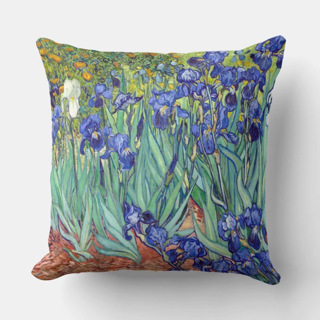 Vincent Van Gogh 1898 Irises Throw Pillow (Front)