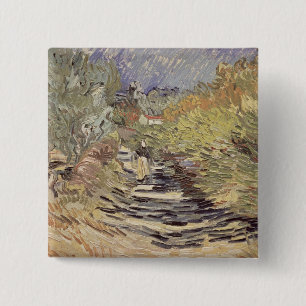 Vincent van Gogh A Road in St. Remy 2 Inch Square Button