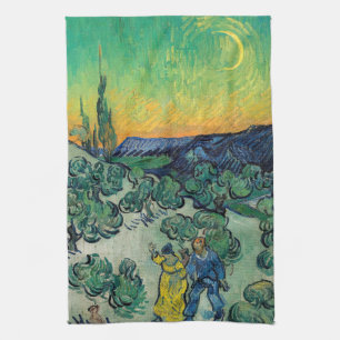 Vincent van Gogh - A Walk at Twilight Kitchen Towel