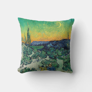 Vincent van Gogh - A Walk at Twilight Throw Pillow