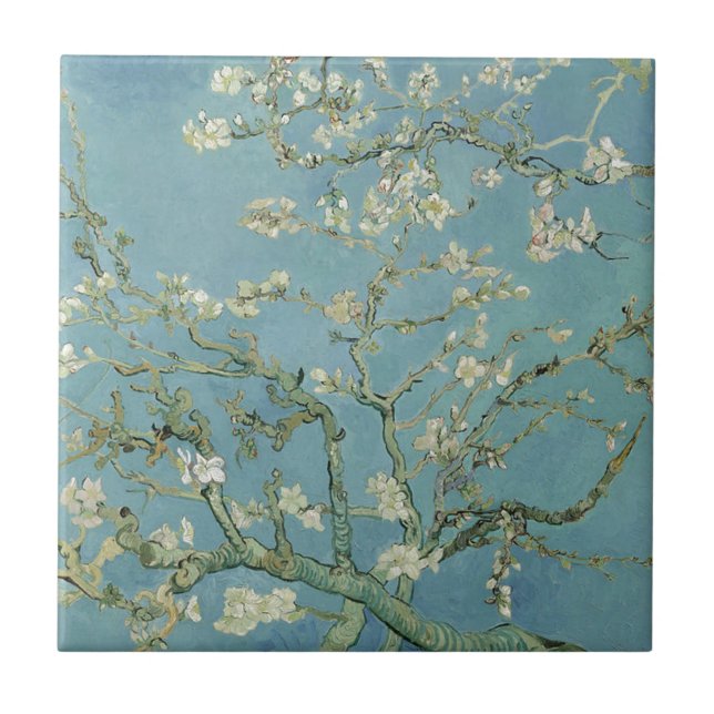 Vincent Van Gogh Almond Blossom Floral Painting Tile (Front)