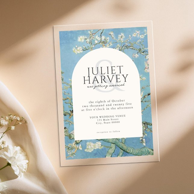 Vincent Van Gogh Almond Blossom Floral Wedding Acrylic Invitations (Creator Uploaded)