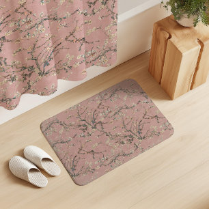 Vincent Van Gogh Almond Blossom on Rose Pink Bath Mat