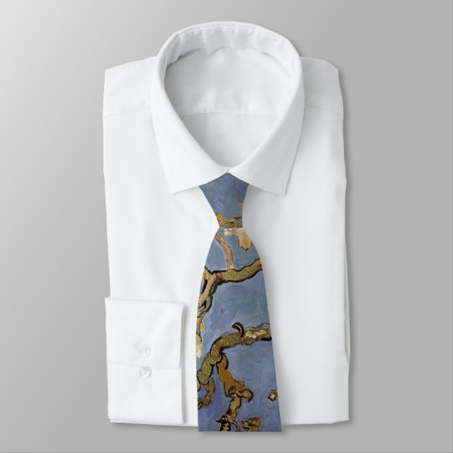 Vincent Van Gogh Almond Blossom Painting Tie (Tied)